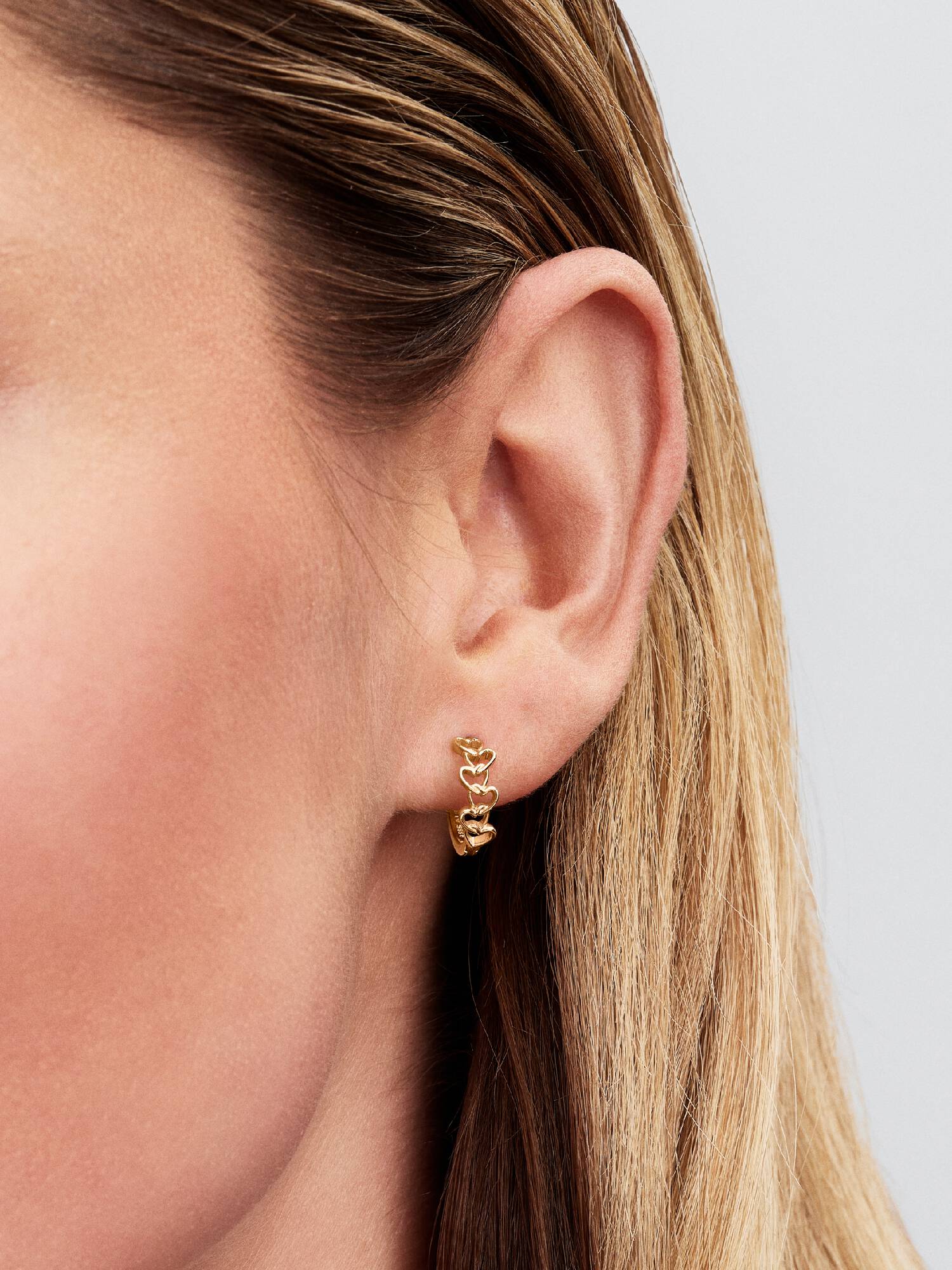 Orecchini Cerchi Era in oro 14k Cuori Intrecciati