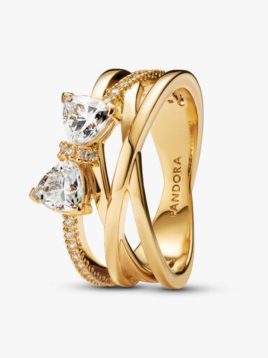 Anello Fascia Intrecciata Sottile con Fiocco Luminoso
