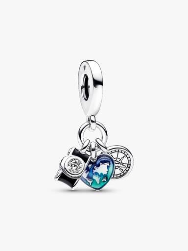 Collana Con Pendente A Cuore Croce In Argento Sterling Con CZ Collana Con Pendente A Cuore Croce In Argento Sterling Con CZ
