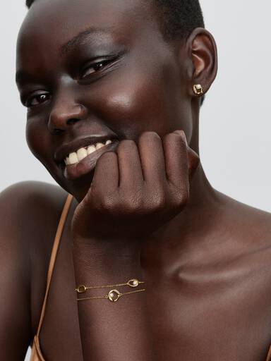 Bracciale Ovali Linea Sinuosa e Perla D'Acqua Dolce Coltivata