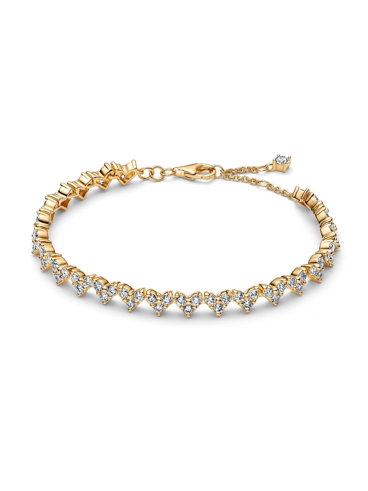 Bracciale Cuori con Tre Pietre