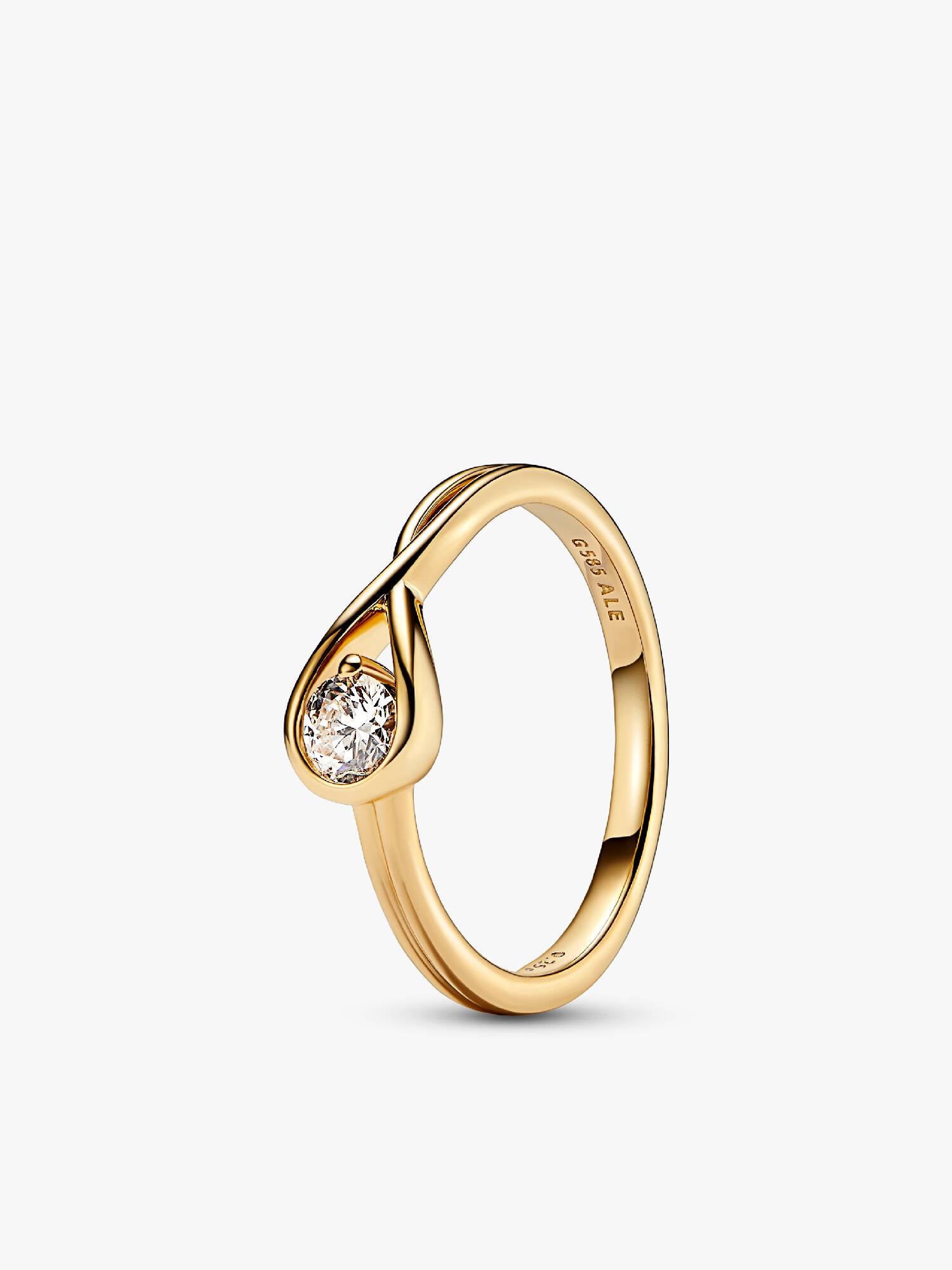 Anello Infinite in oro 14k con diamante creato in laboratorio