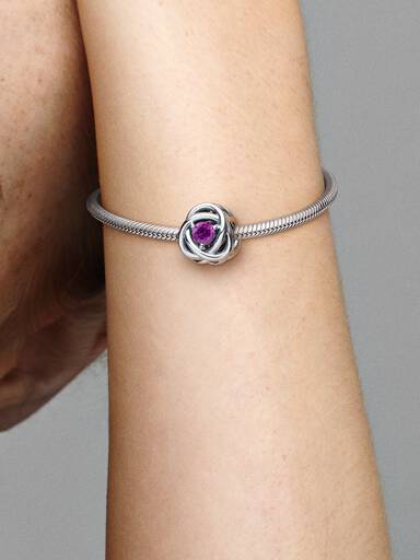 Charm Cerchio Eterno Viola Febbraio