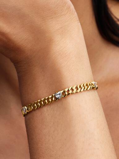 Collana con bracciale a catena cubana in acciaio inossidabile Collana con bracciale a catena cubana in acciaio inossidabile