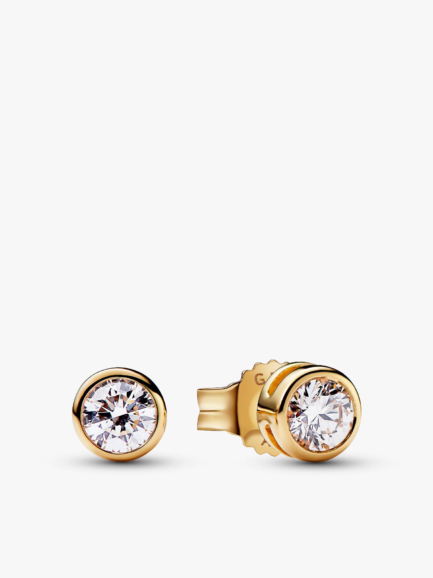 Orecchini Era Bezel in oro 14k con diamante creato in laboratorio