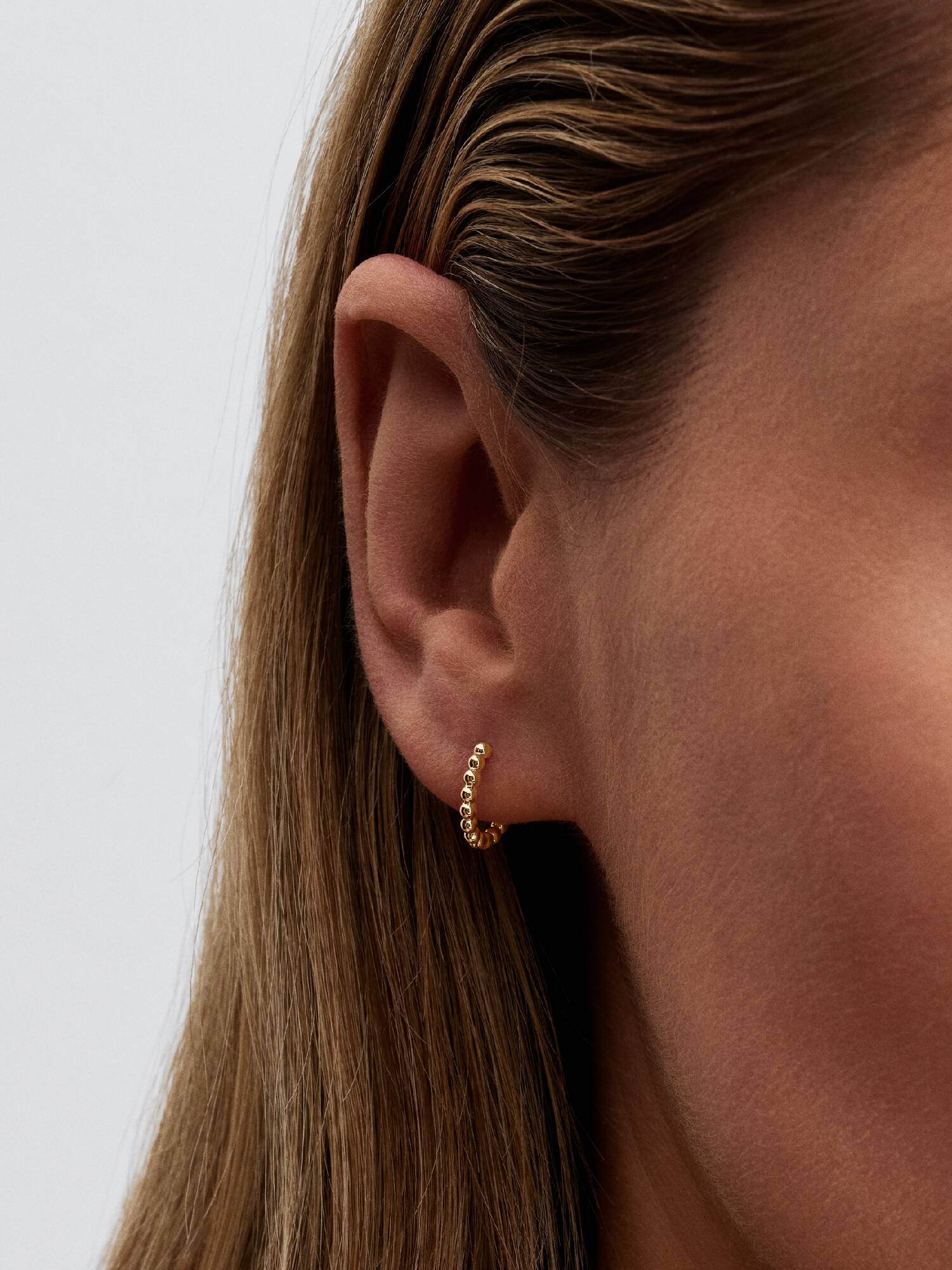 Orecchini Cerchi Era in oro 14k Catenina Sfere