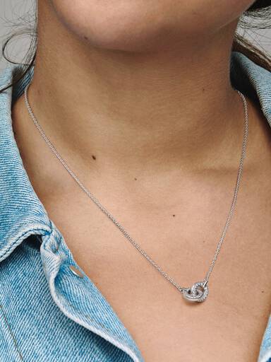Collana Cerchi Intrecciati Pavè