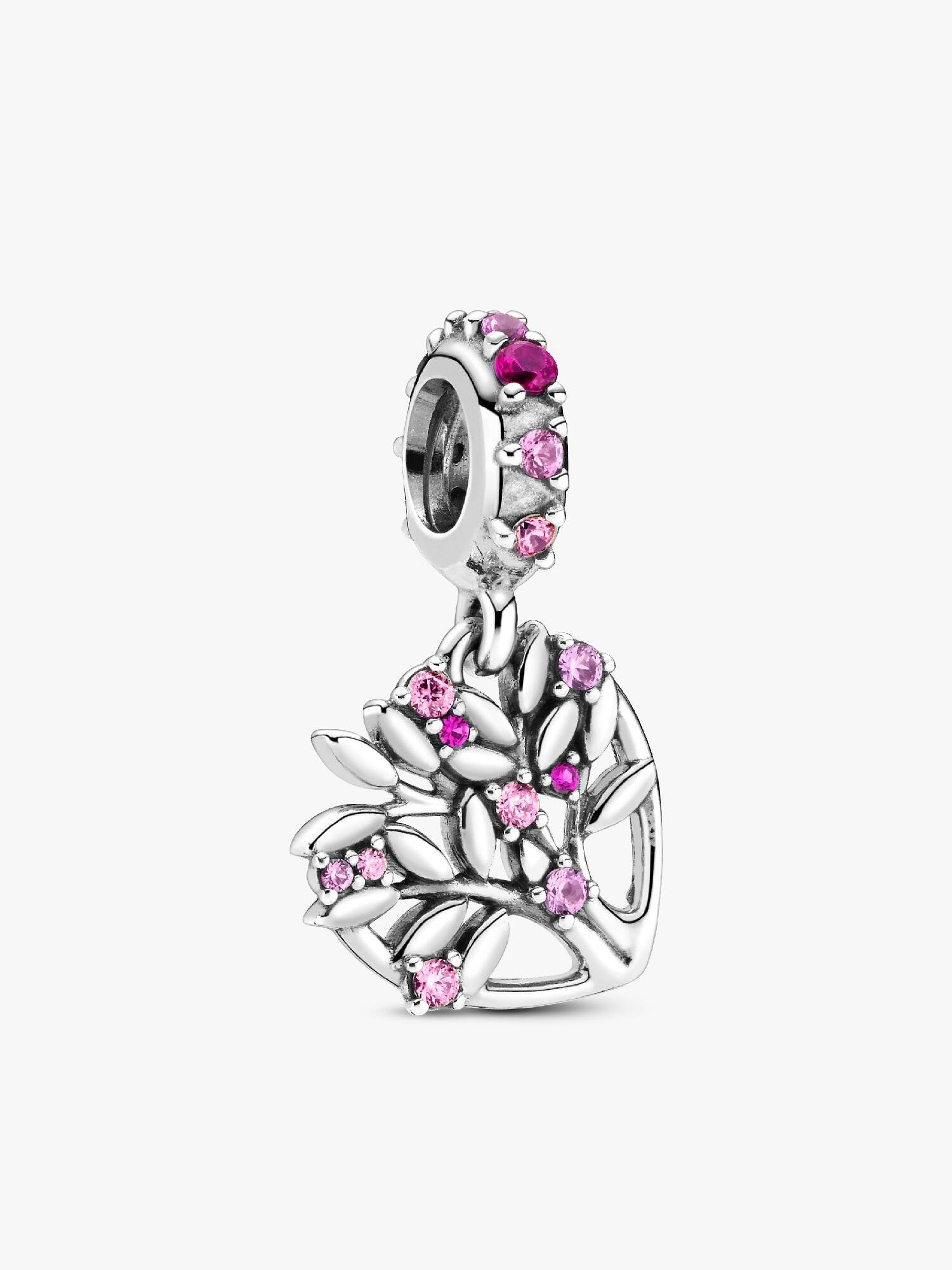 Charm Pendente Albero della famiglia Pietre rosa