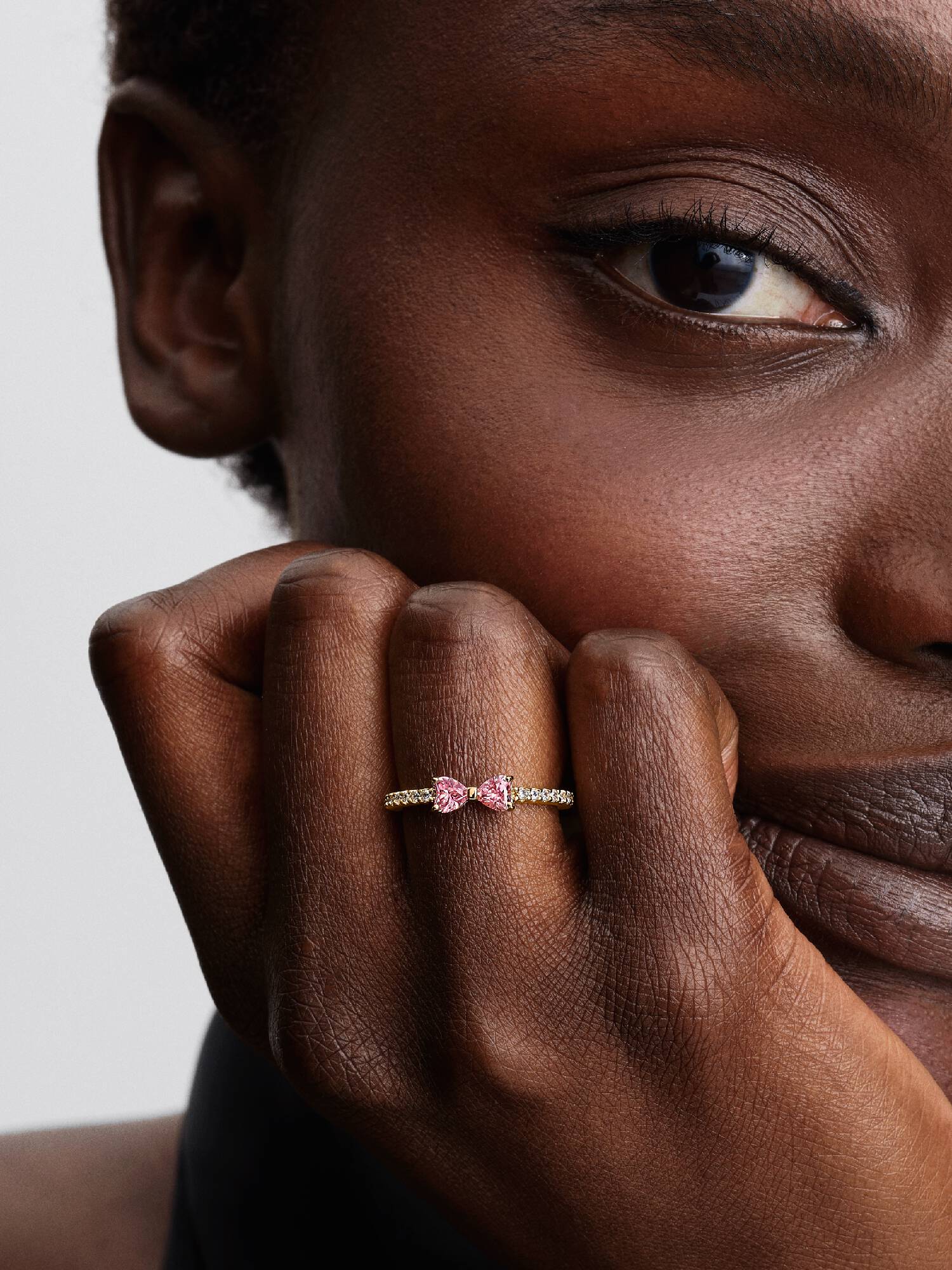 Anello Fiocco Luminoso Rosa