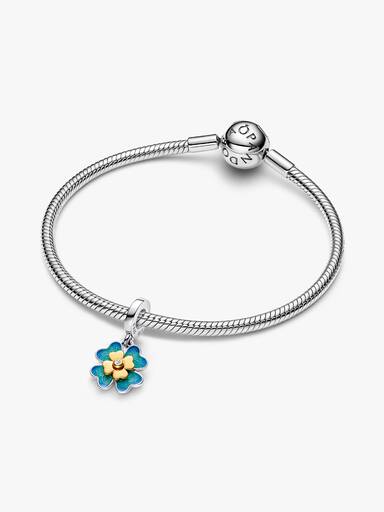 Charm Pendente Quadrifoglio Girevole - con diamante creato in laboratorio