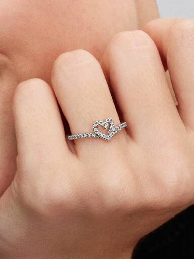 Anello Cuore Desiderio Scintillante