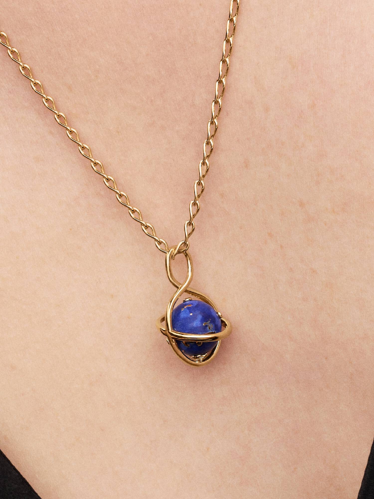 Charm Pendente Pianeta Blu che ruota