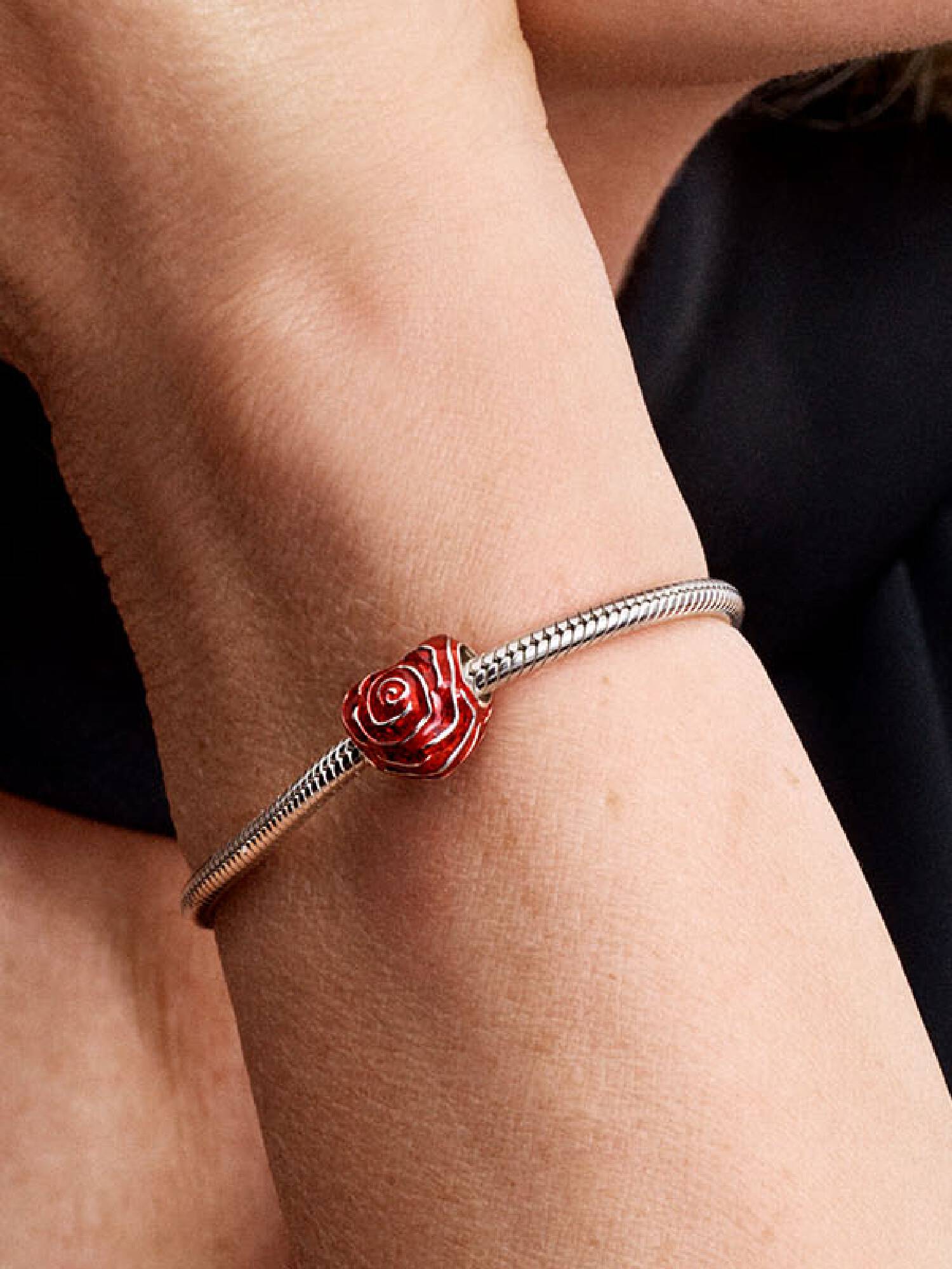 Charm Cuore di Rosa Rossa