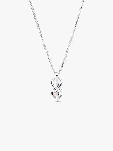 Collana Legame Infinito con Perla Rosa Artificiale