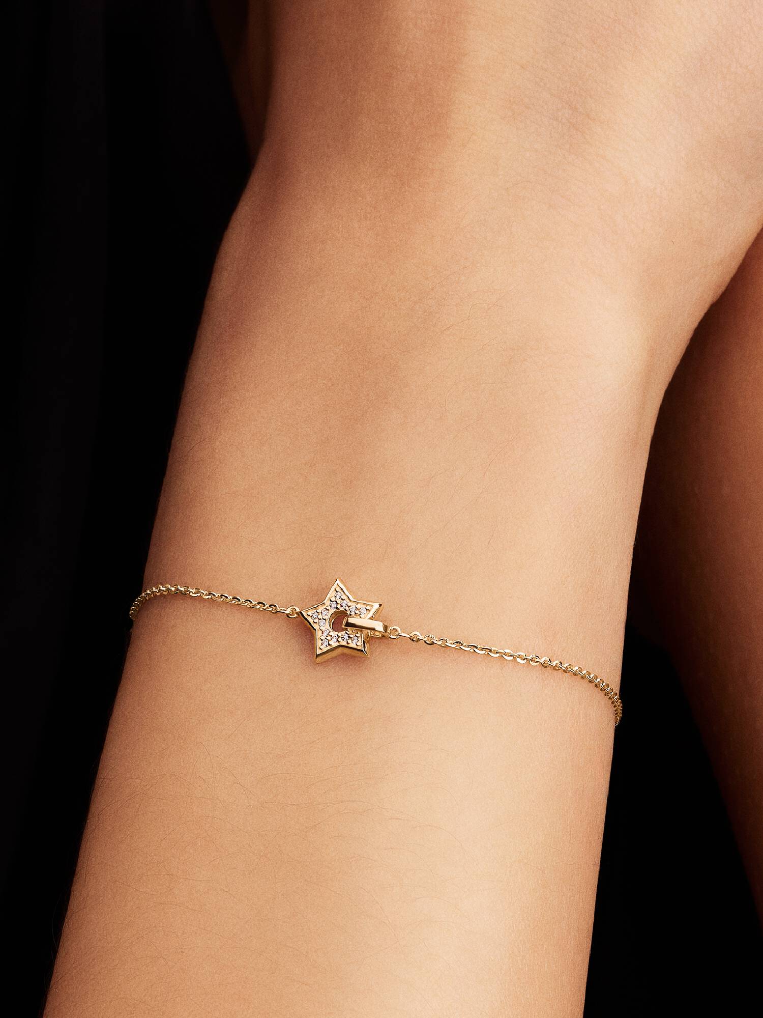 Bracciale Talisman Stella in oro 14k con pavé di diamanti creati in laboratorio