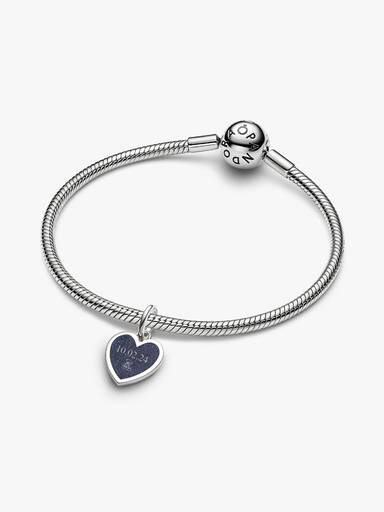 Charm Pendente Cuore Blu da incidere