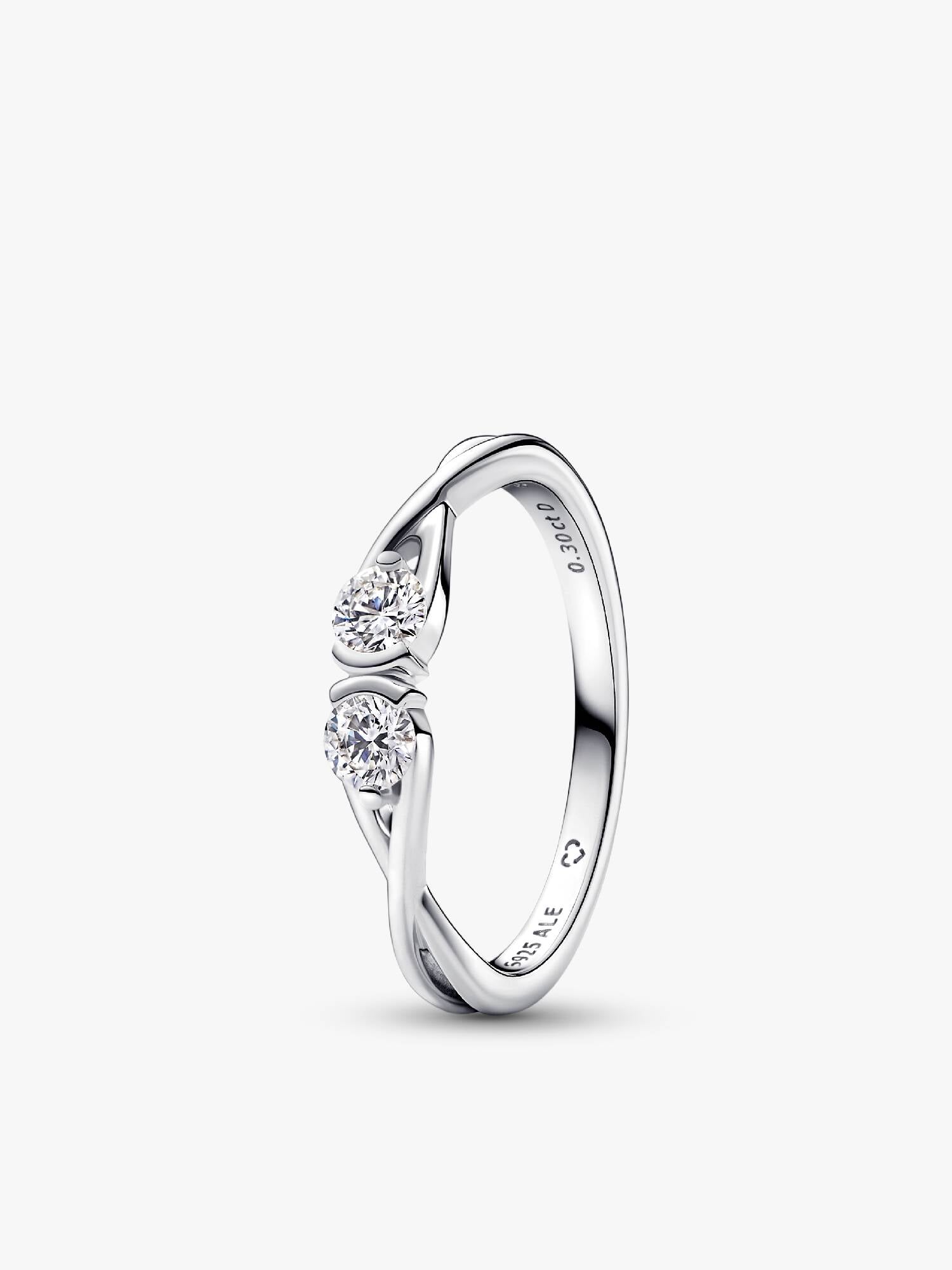Anello Infinite con due diamanti creati in laboratorio