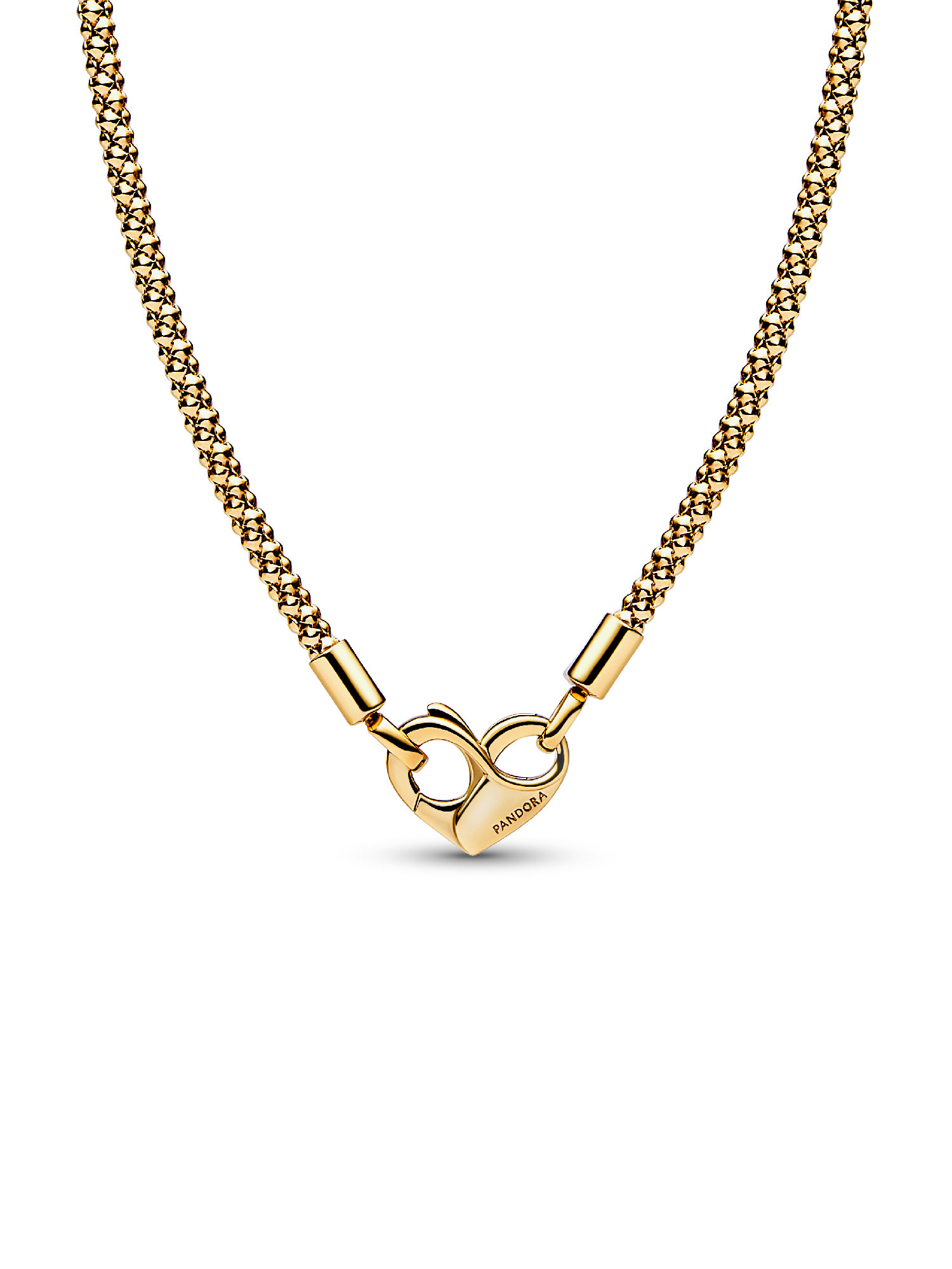 Collana Maglia Geometrica con Chiusura Moschettone a Cuore