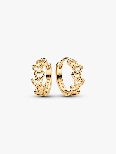 Orecchini Cerchi Era in oro 14k Cuori Intrecciati