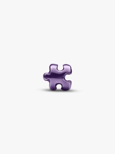 Mini Charm Puzzle effetto metallico viola