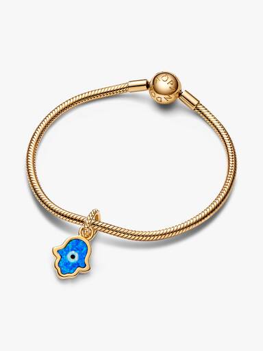 Charm Pendente Mano di Fatima Opale Blu