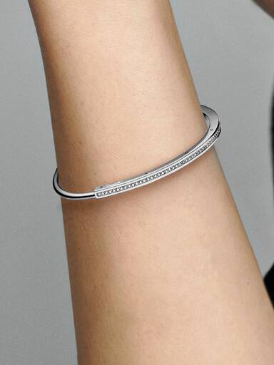 Bracciale Rigido Signature con Pavé