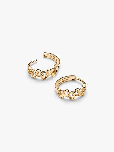 Orecchini Cerchi Era in oro 14k Cuori Intrecciati