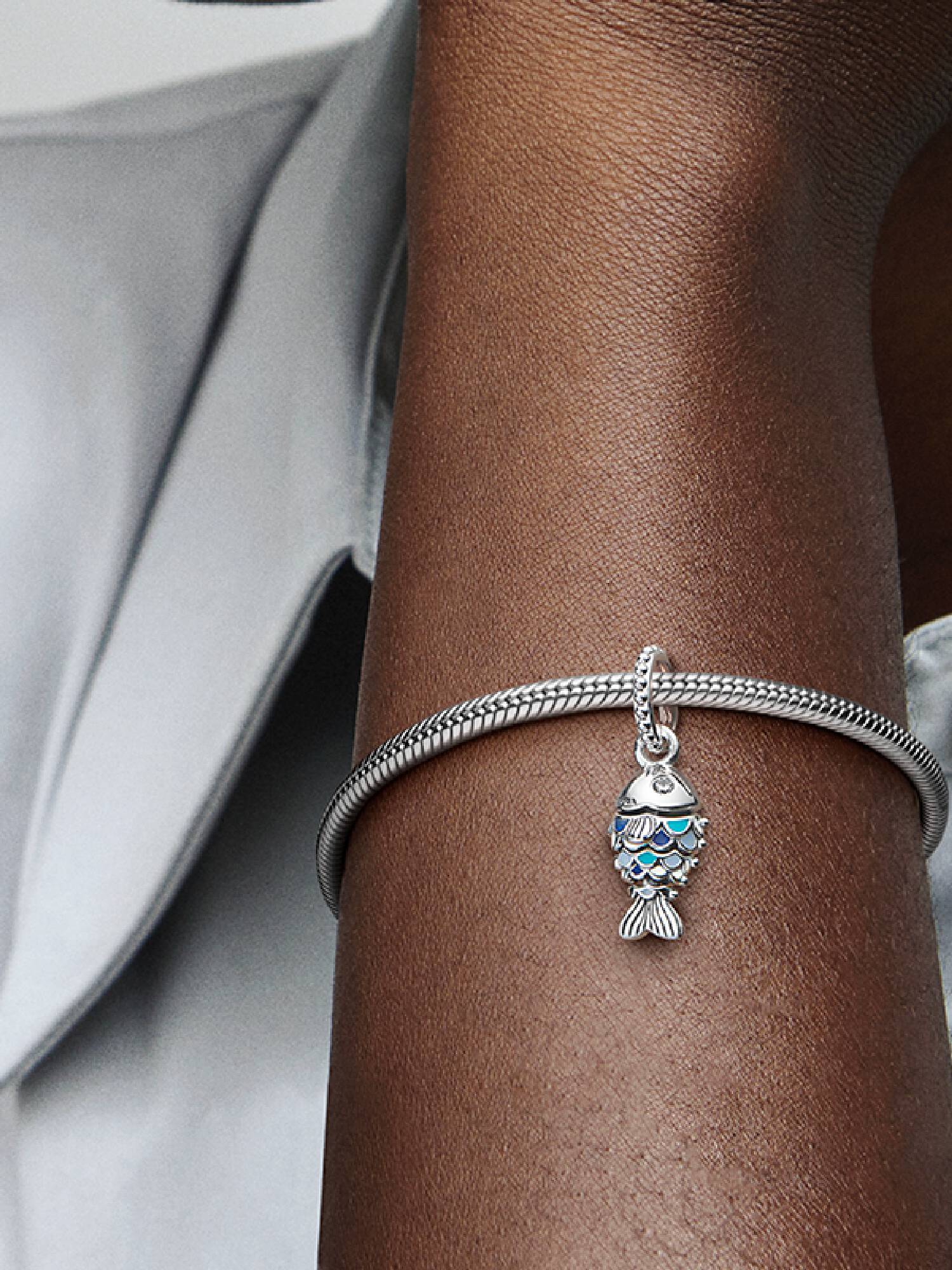 Charm pendente Pesce blu