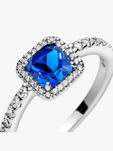 Anello Punto Luce Quadrato Blu