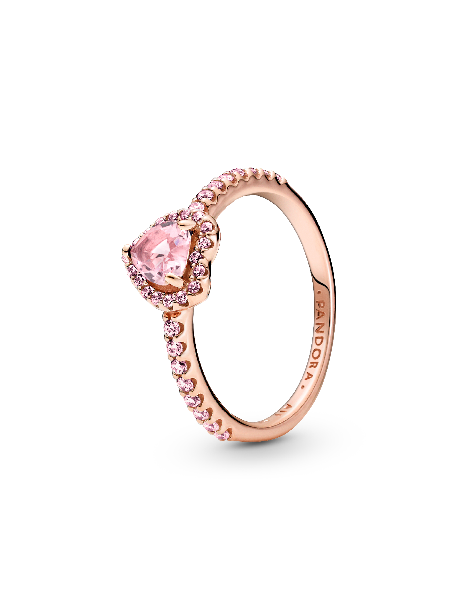 Anello Cuore in Rilievo Rosa