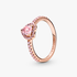 Anello Cuore in Rilievo Rosa Anello Cuore in Rilievo Rosa
