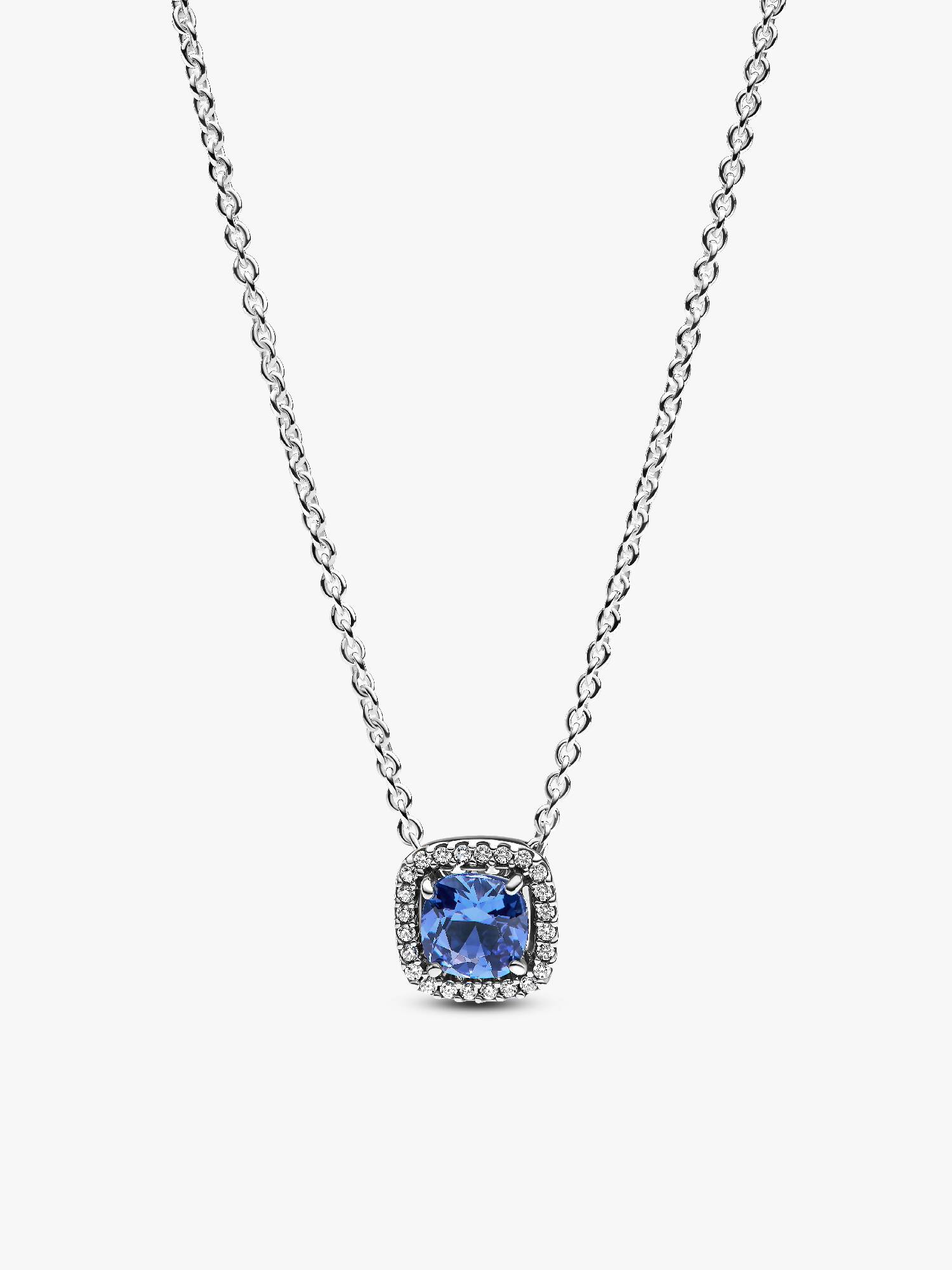 Collana Punto Luce Quadrato Blu