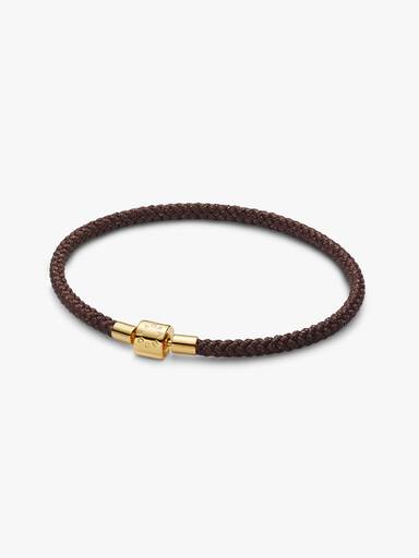 Bracciale in Corda Marrone con Chiusura a Barile