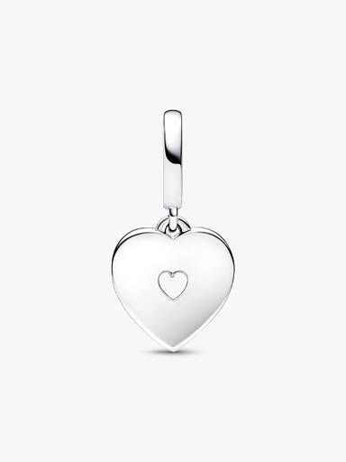 Charm Pendente Doppio Cuore con Perle d’Acqua Dolce Coltivate