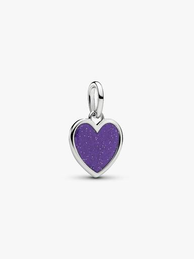 Charm Pendente Cuore Viola da incidere