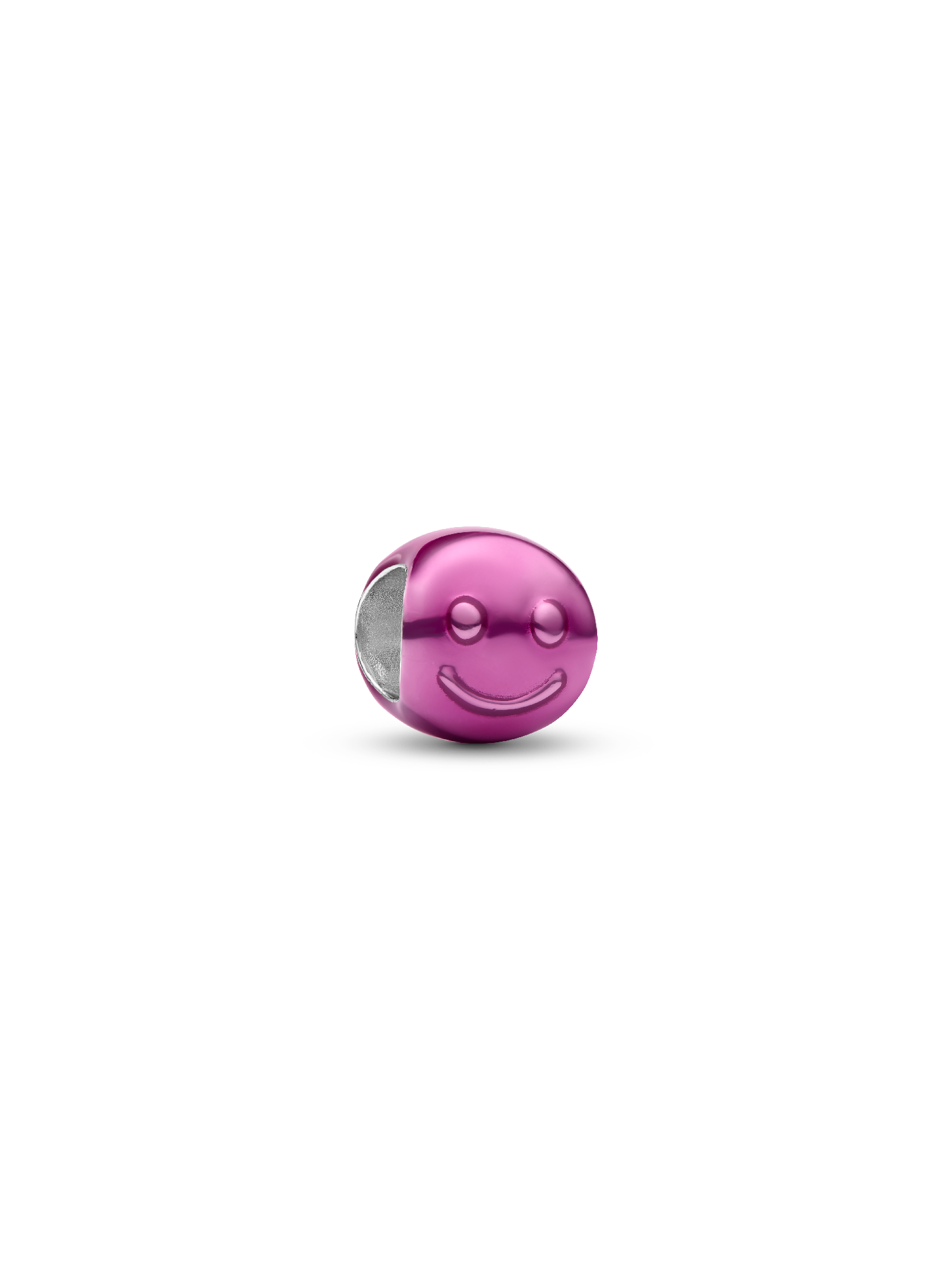 Mini Charm Smile effetto metallico rosa

