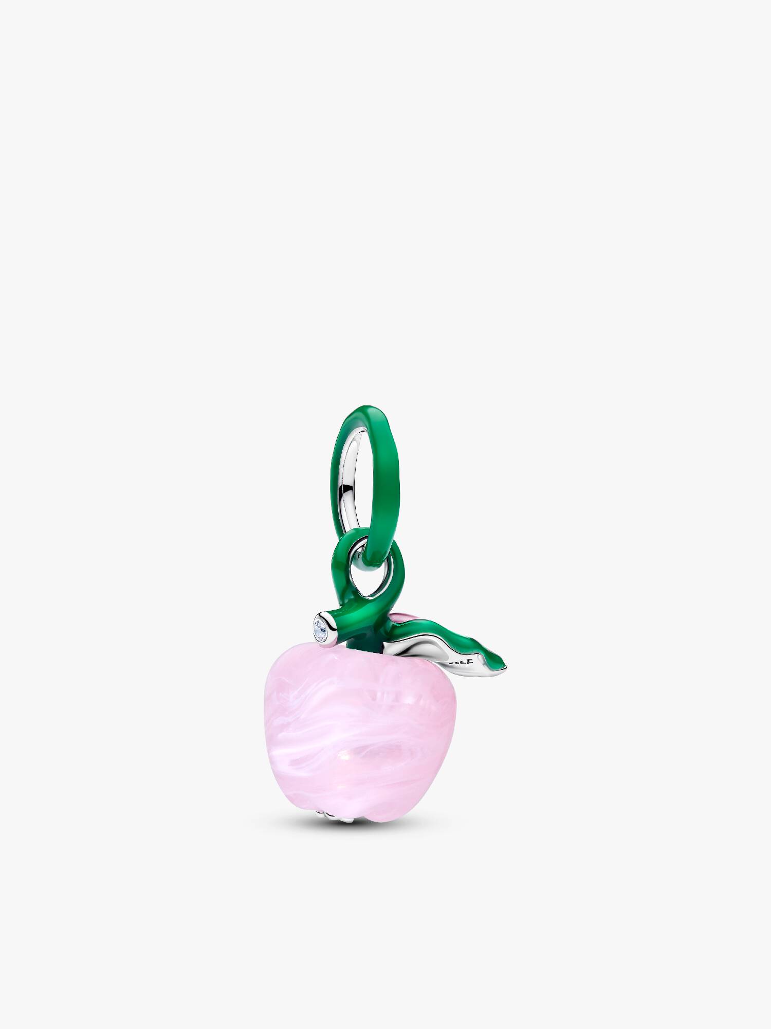 Charm Pendente Mela Rosa Vetro di Murano