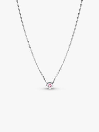 Collana Era Bezel con diamante creato in laboratorio rosa