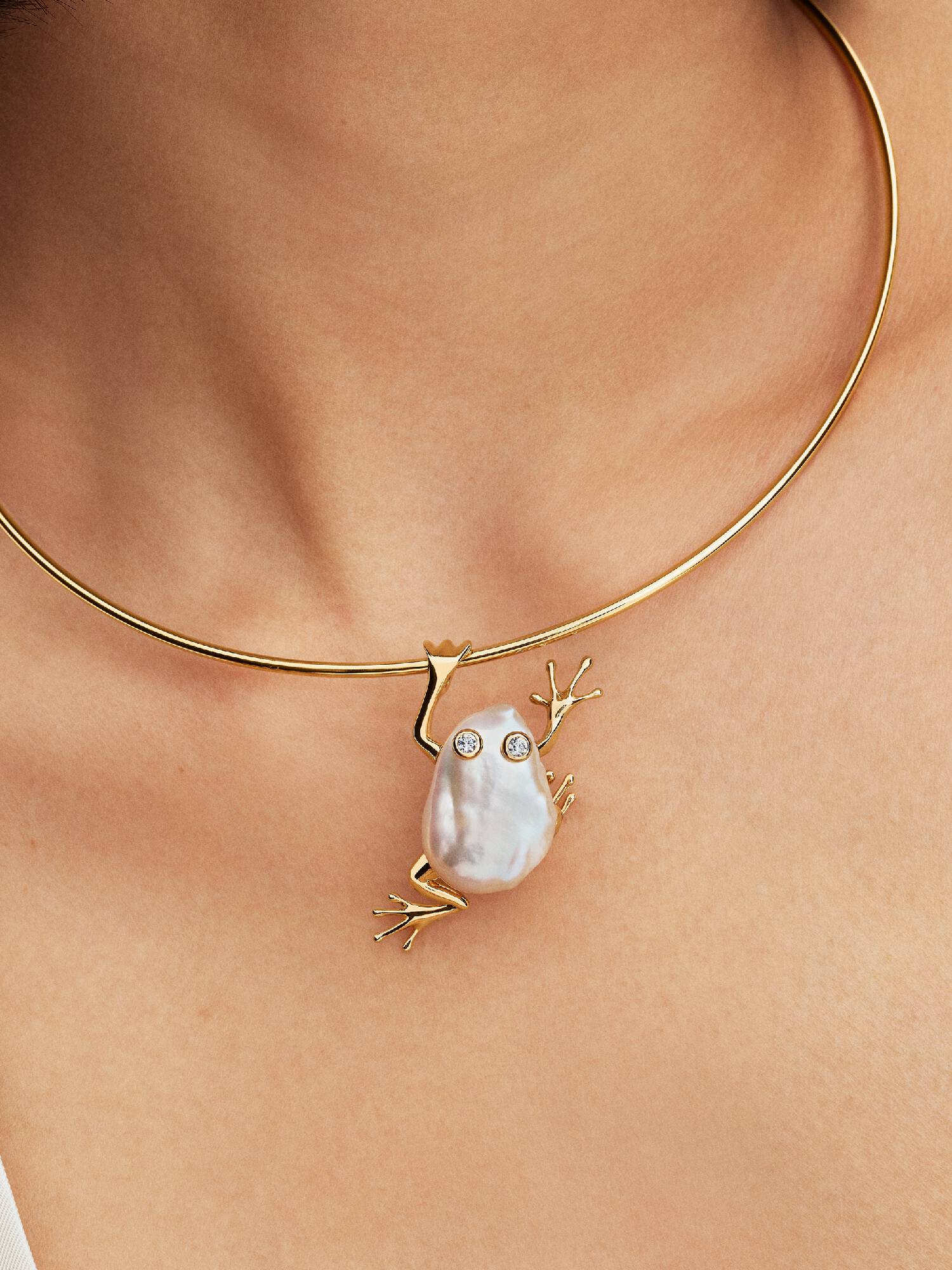 Charm Pendente Rana XL con Perla Barocca d’Acqua Dolce Coltivata
