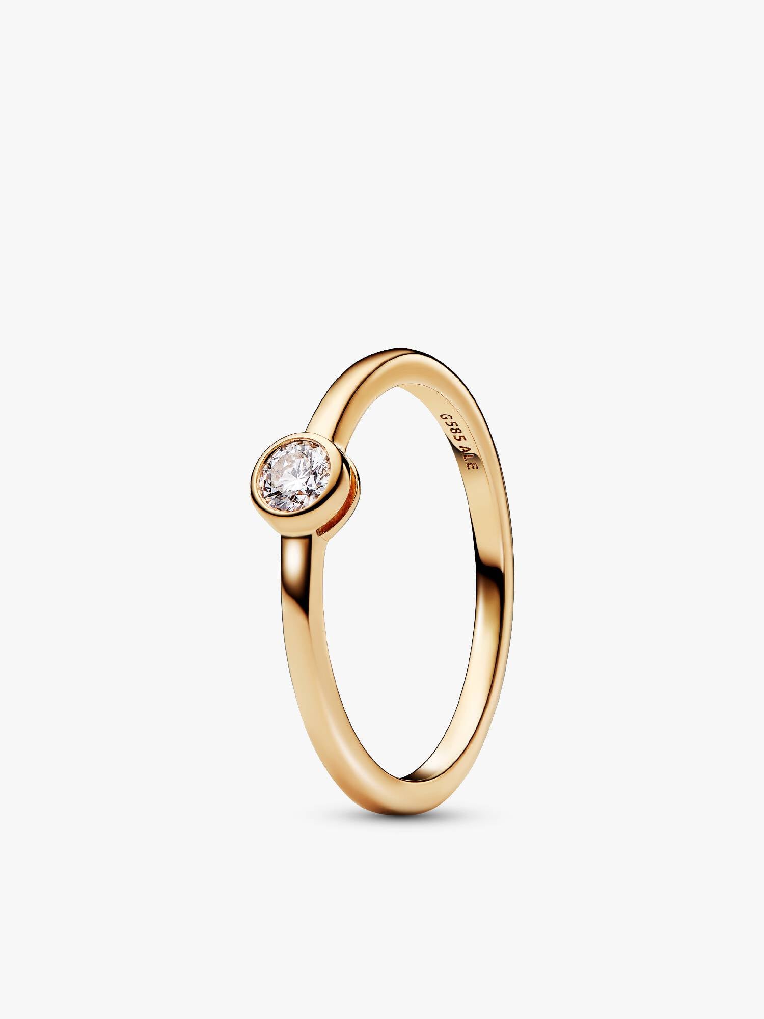 Anello Era Bezel in oro 14k con diamante creato in laboratorio