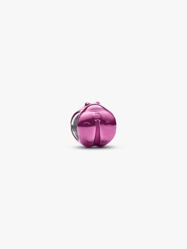Mini Charm Coccinella effetto metallico rosa