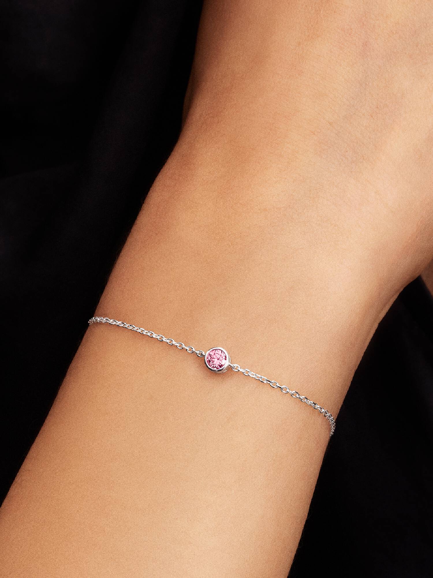 Bracciale Era Bezel con diamante creato in laboratorio rosa