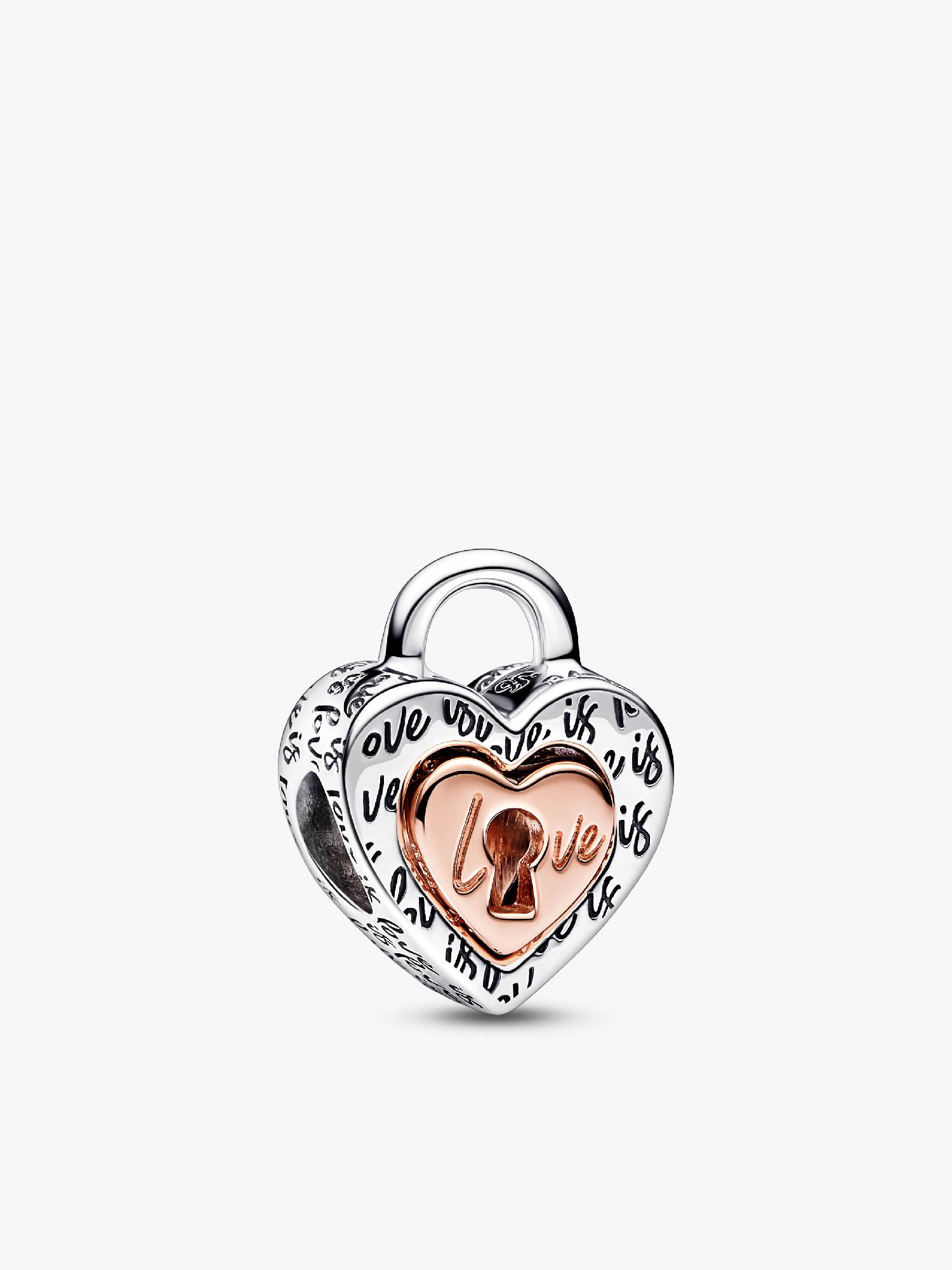Charm Lucchetto Cuore "Love is love" Divisibile