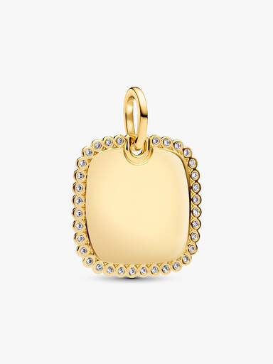 Charm Pendente Medaglia Quadrata Luminosa da incidere