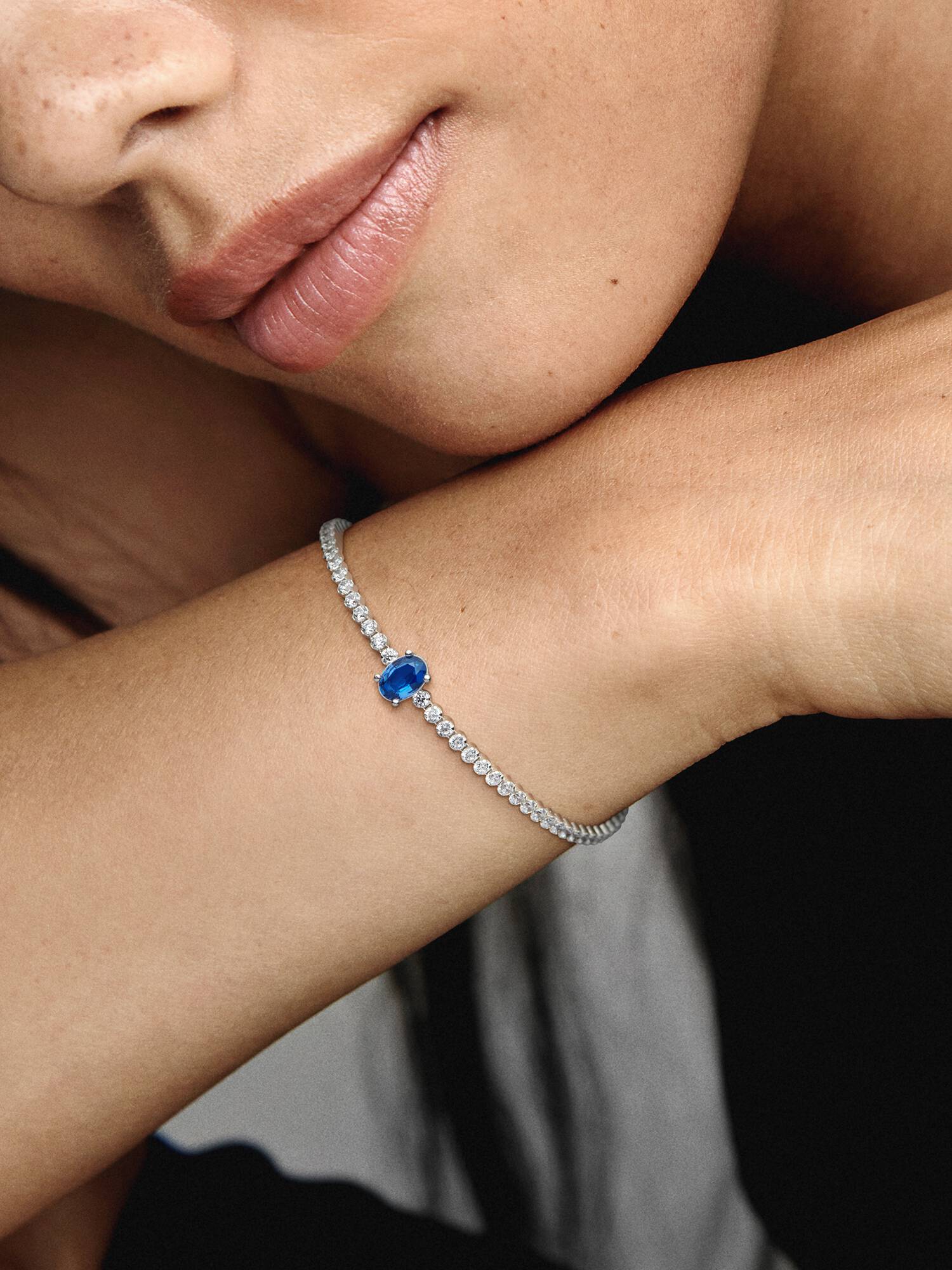 Bracciale Tennis con Pietra Blu