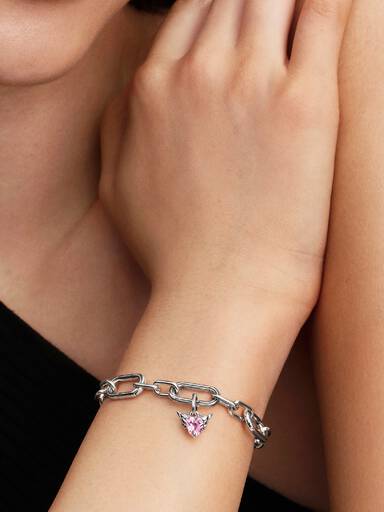 Charm Mini Pendente Winged Heart Rosa Pandora ME