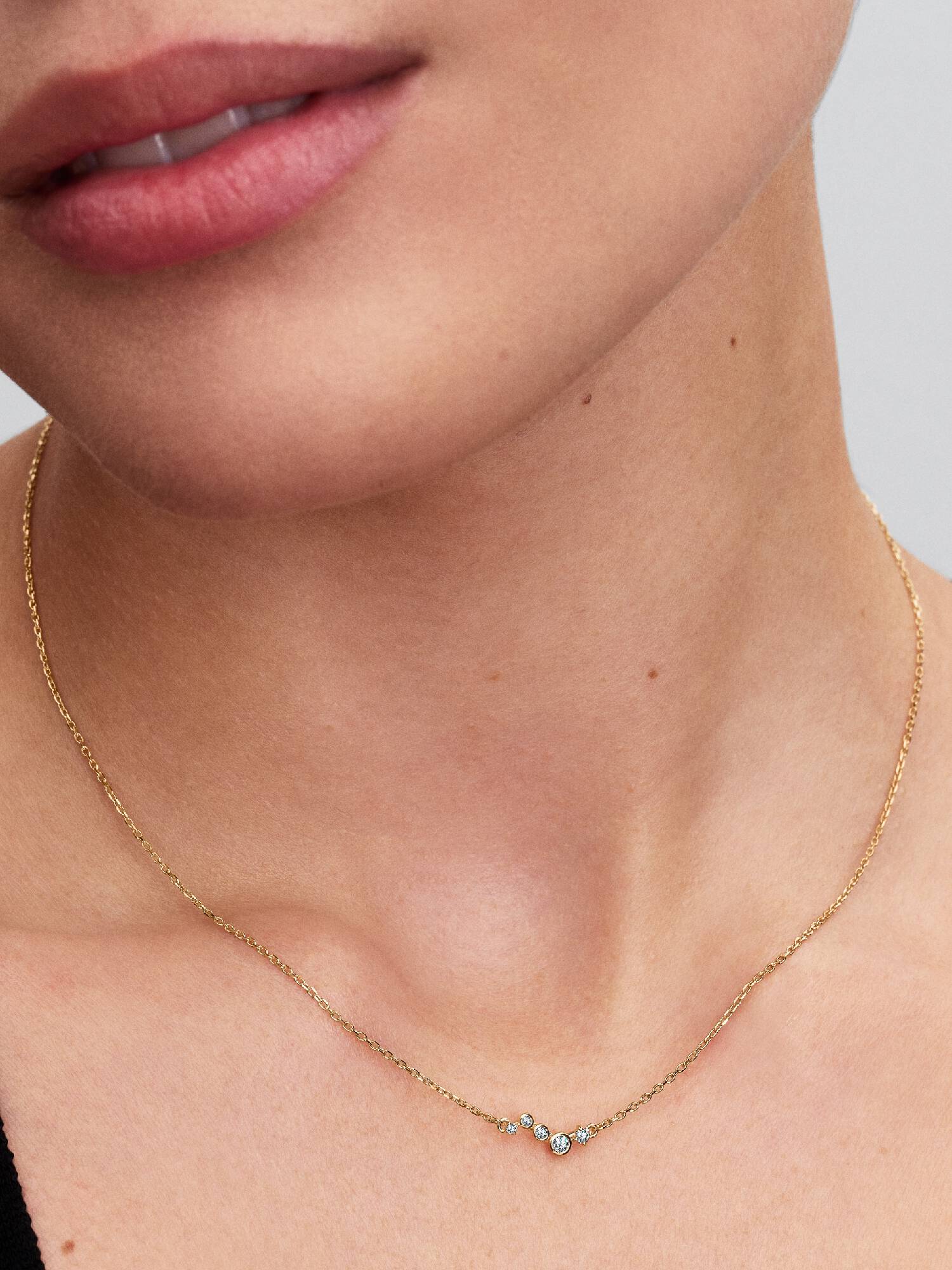 Collana Era in oro 14k Onda con diamanti creati in laboratorio