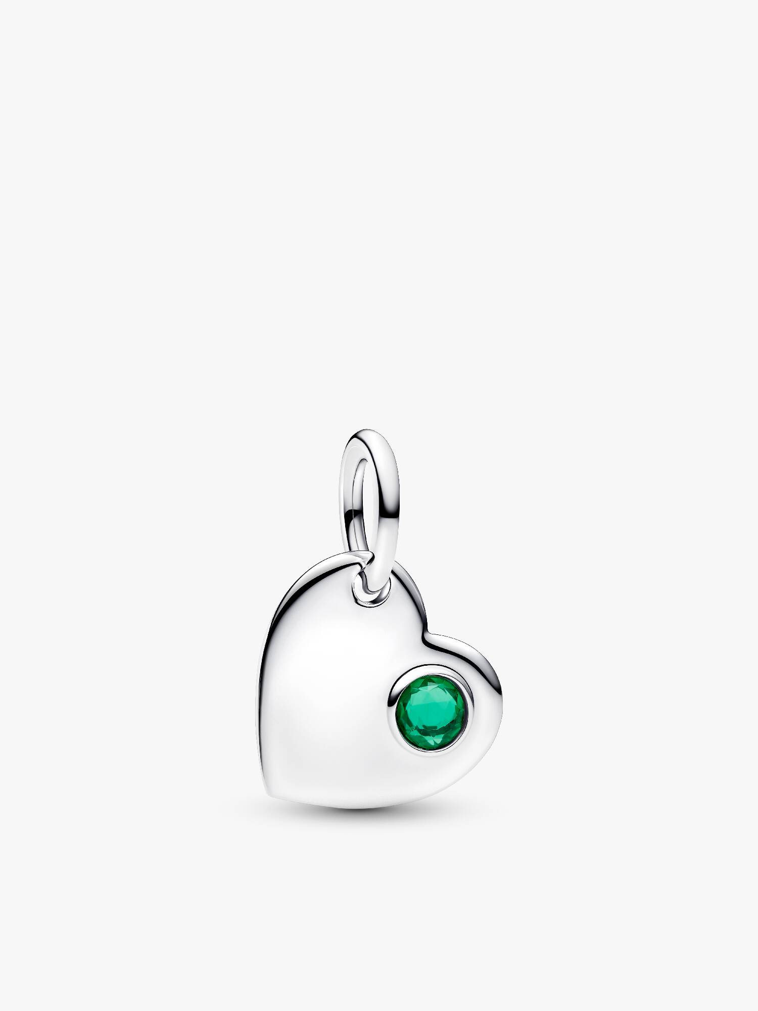 Charm Pendente Cuore con Pietra Verde Scuro Maggio da incidere