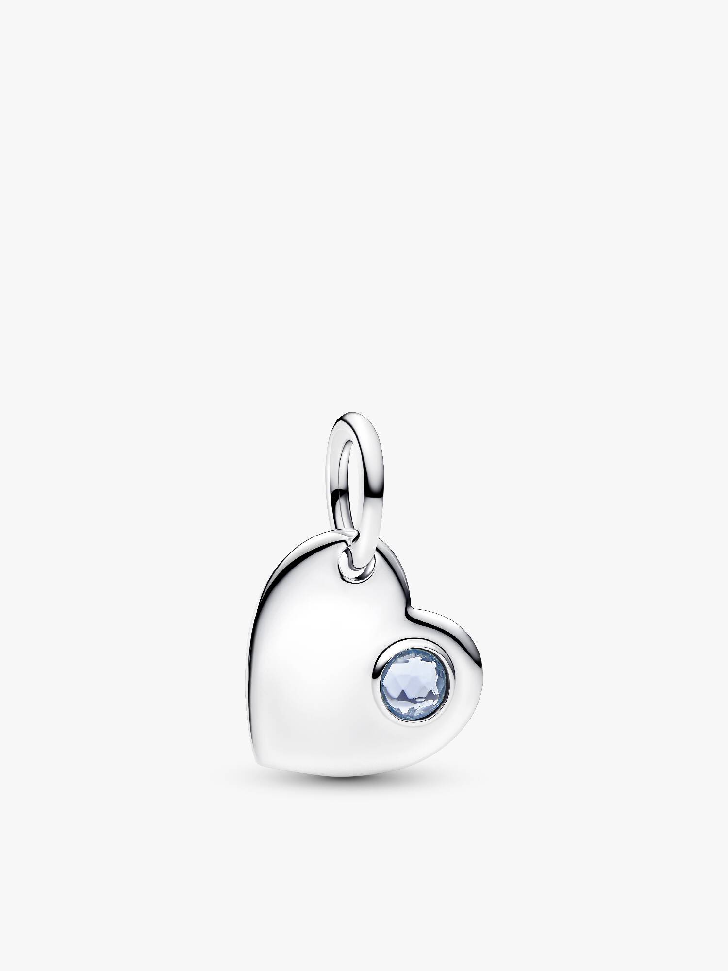 Charm Pendente Cuore con Pietra Azzura Marzo da incidere