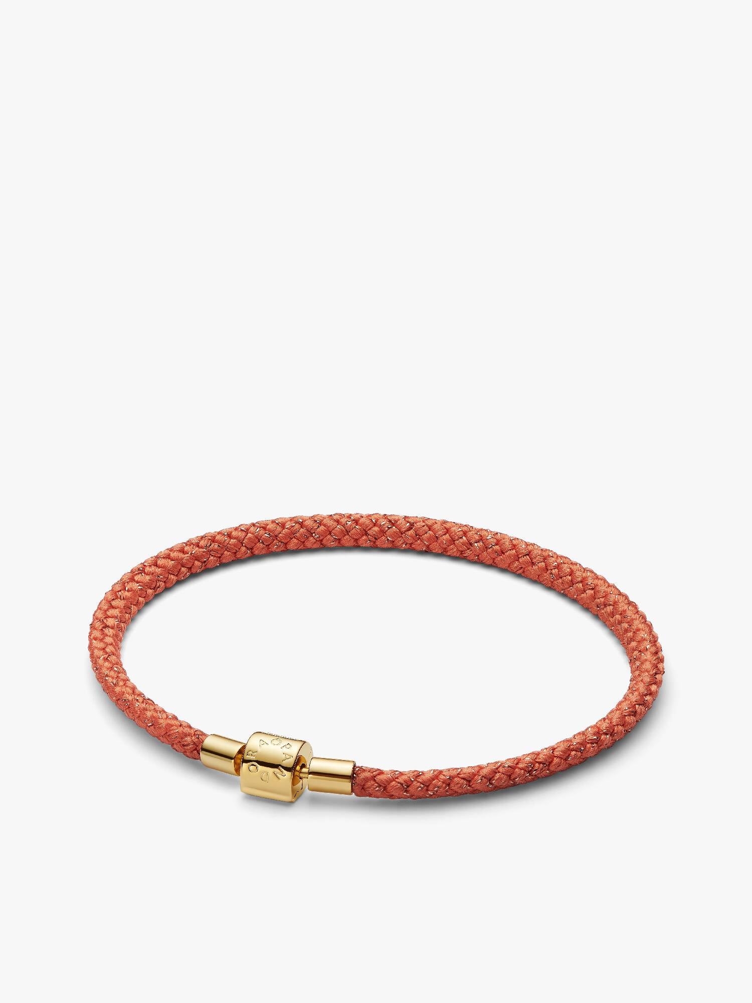 Bracciale in Corda Arancione con Chiusura a Barile